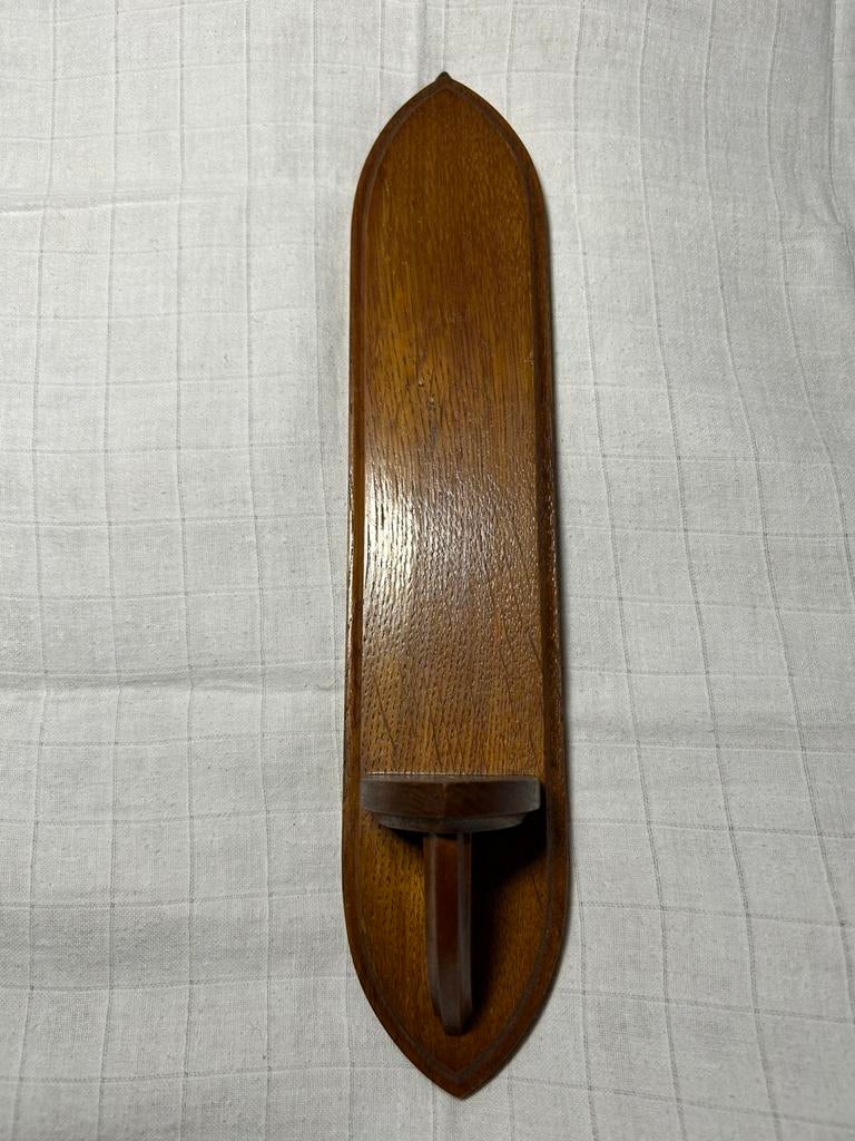 Vintage Houten console voor beeld, bv. mariabeeld, Ophalen of Verzenden