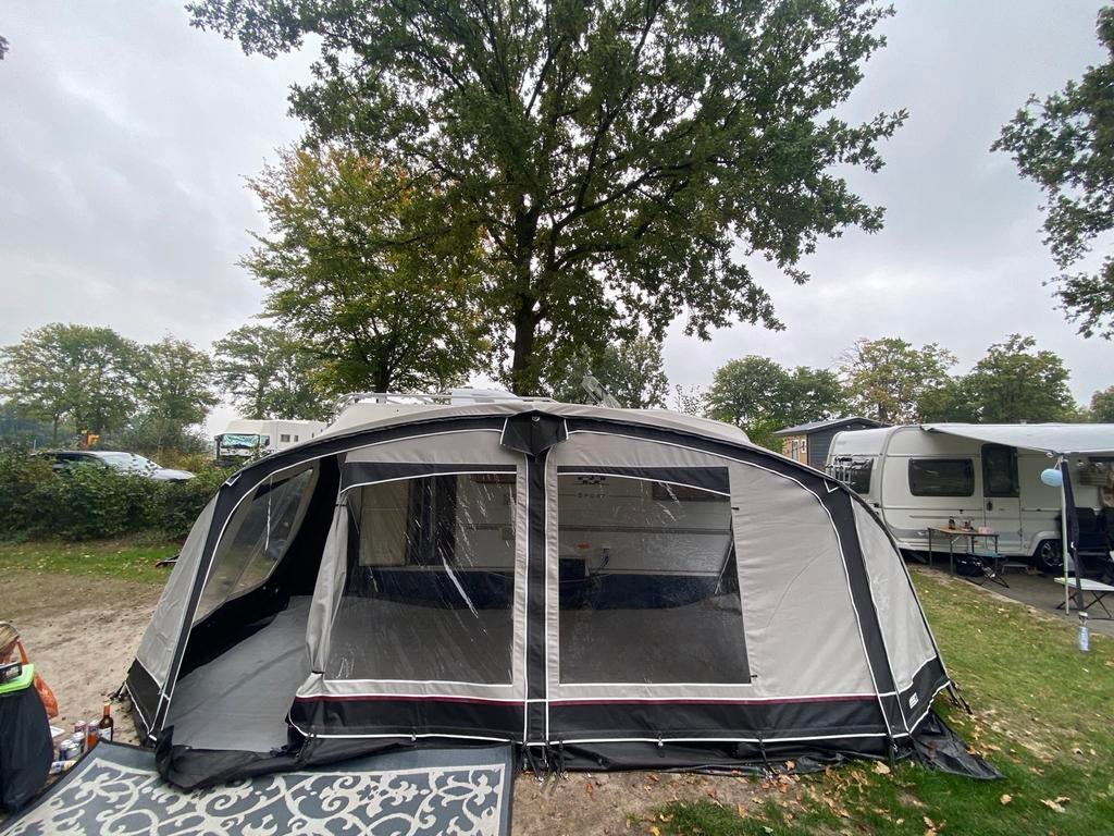 Unico Turijn voortent,petluifel en kuipzeil maat 12.1, Ophalen, Gebruikt, Polyester, Unico Ventura