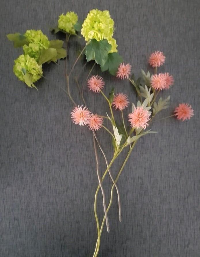 Kunstbloemen: Limegroene en Roze Decoratieve Takken, Huis en Inrichting, Woonaccessoires | Kunstplanten en Kunstbloemen, Zo goed als nieuw