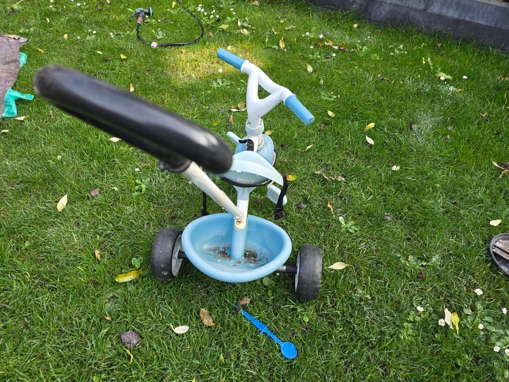 Kinder driewieler met duwstang - Blauw, Ophalen, Gebruikt, Duwstang, Onbekend