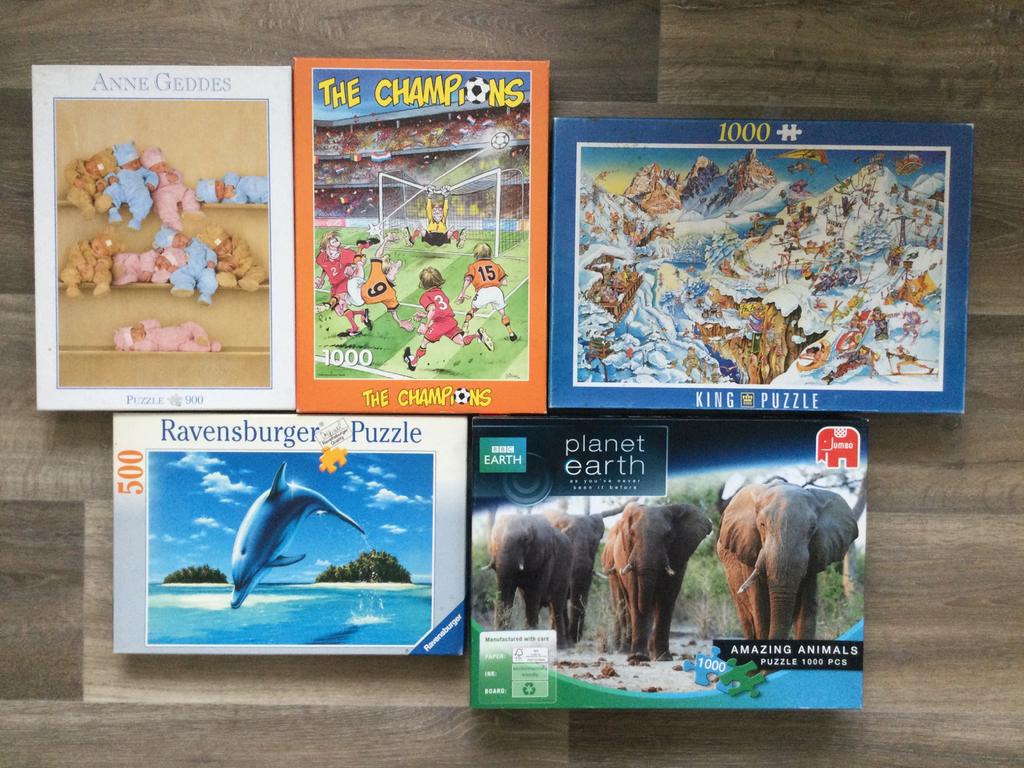 Wintersport puzzel 1000stukjes ️ sneeuw, Ophalen of Verzenden, 500 t/m 1500 stukjes, Gebruikt, Legpuzzel