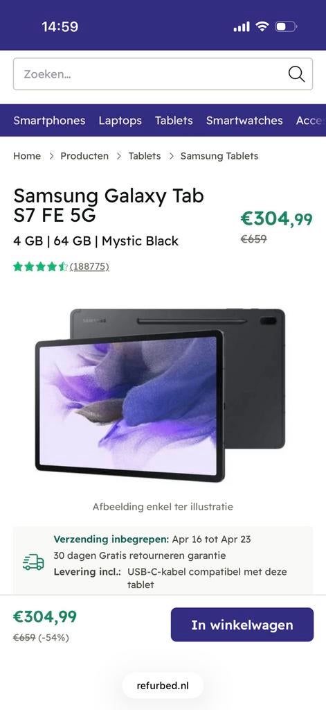 Samsung galaxy tab  5G, Ophalen of Verzenden, Zo goed als nieuw, 10 inch