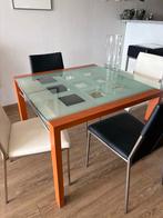 Ligne Roset Eetkamertafel met uitschuifbaar glazen blad, Ophalen, Gebruikt, 50 tot 100 cm, 50 tot 100 cm