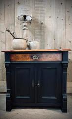 Zwart antiek ladekastje, Ophalen, 5 laden of meer, 50 tot 100 cm, Minder dan 100 cm