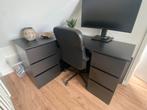 2 delig Zwart hoek bureau kantoordesk, Ophalen of Verzenden, Zo goed als nieuw