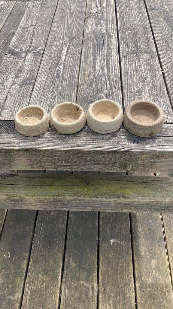 Konijnen voerbakken, Tuin en Terras, Bloempotten, Ophalen, Steen, Gebruikt, Rond