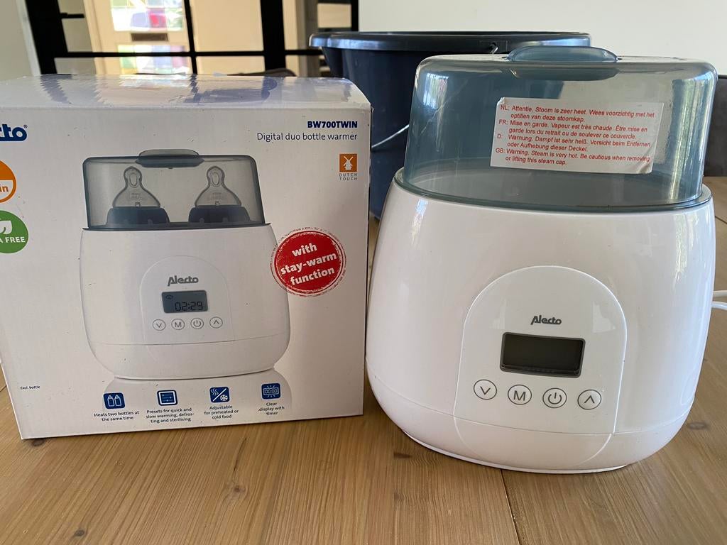 Alecto duo flessenwarmer - incl stoomkap, Ophalen of Verzenden, Zo goed als nieuw, Overige typen