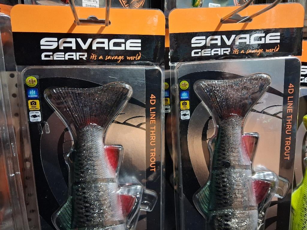 SG 4D Line Thru Trout 25cm/180g (Slow Sink) Green-Silver, Watersport en Boten, Hengelsport | Roofvissen, Tinstraat, Savage Gear