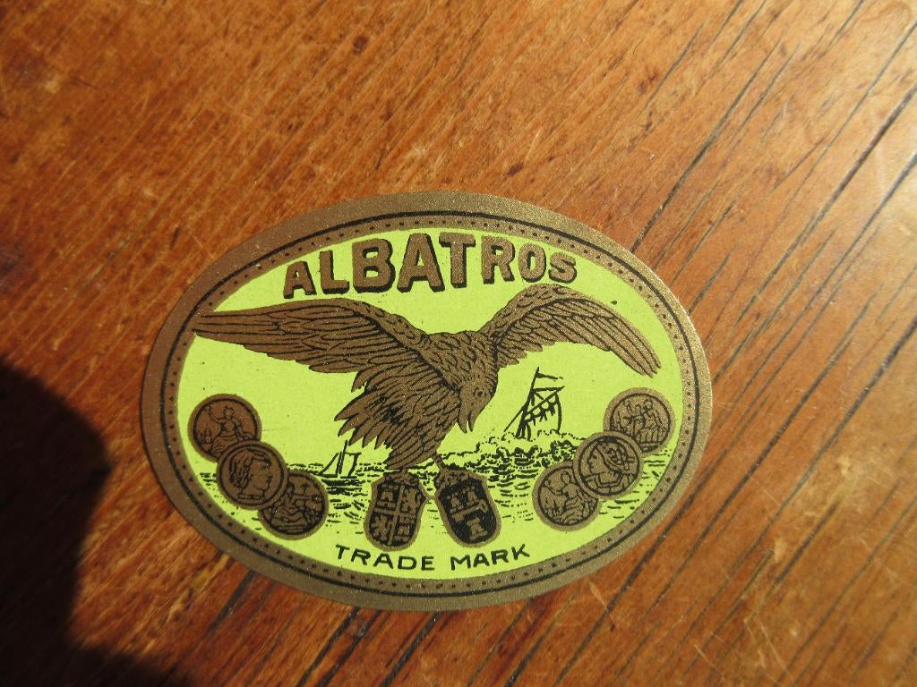 SIGARENKISTETIKET ALBATROS, Verzamelen, Ophalen of Verzenden, Nieuw, Sigarenbandjes