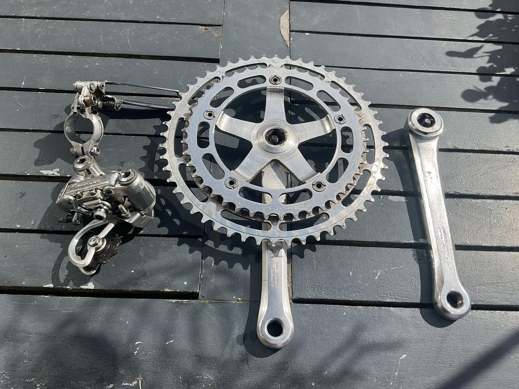 Shimano Arabesque Groepset - Vintage Fiets Onderdelen, Fietsen en Brommers, Fietsonderdelen, Crankstel of Pedalen, Gebruikt, Ophalen of Verzenden