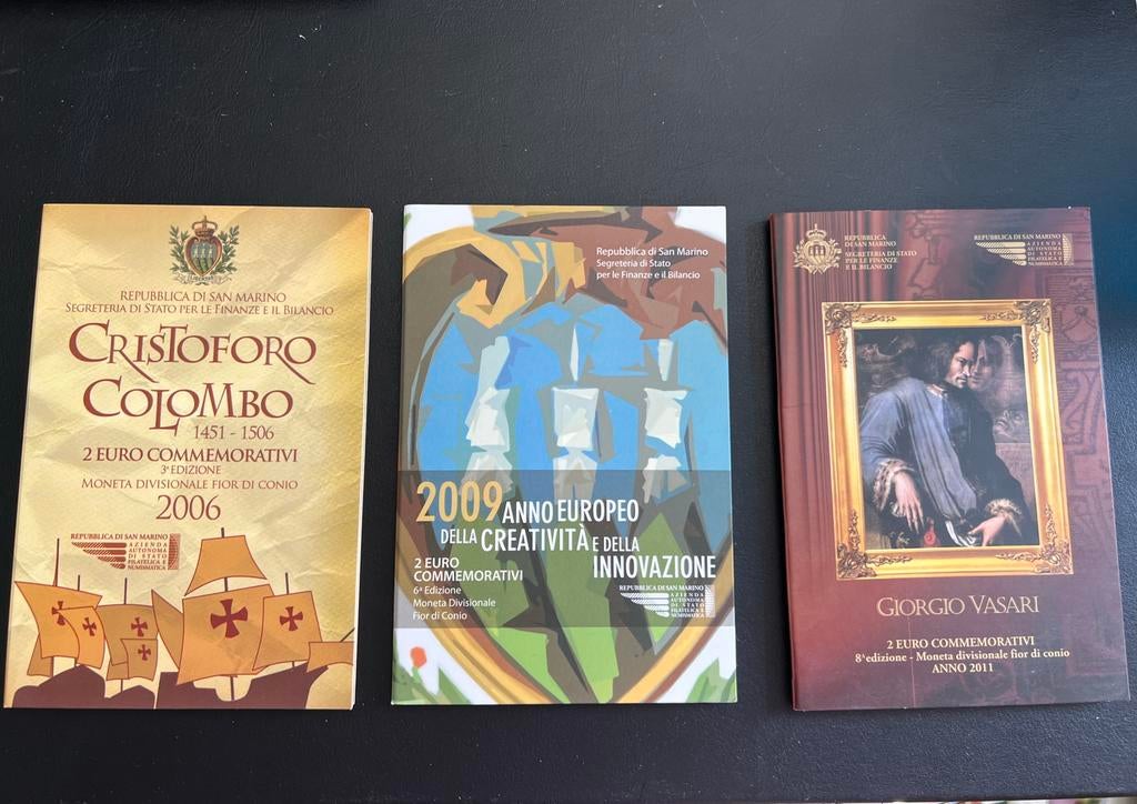 056 - San Marino -Diverse Coincard, 2 euro munten in blister, Ophalen of Verzenden, San Marino, 2 euro, Losse munt