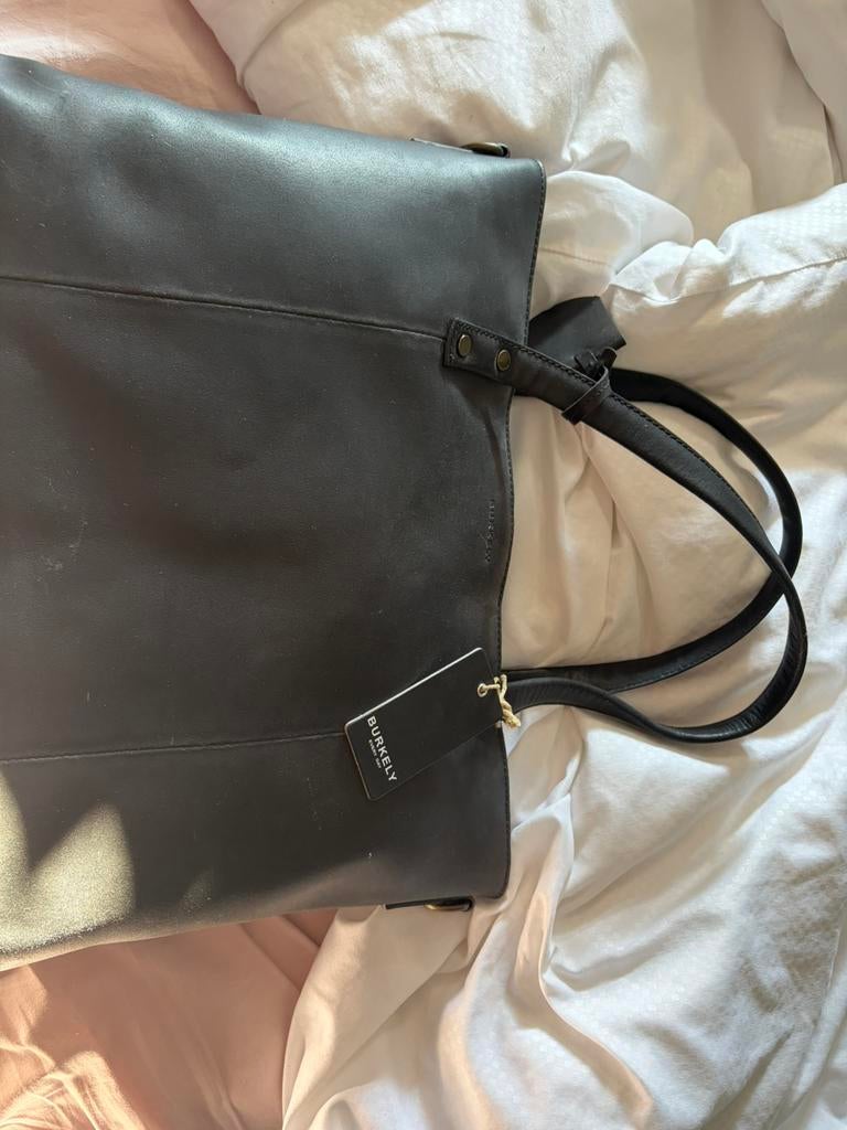 Burkely schoudertas+katoenen shopper, Overige merken, Zwart, Nieuw, Ophalen of Verzenden