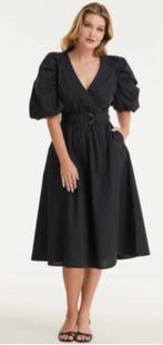 Miljuschka by Wehkamp zwarte katoenen jurk pofmouw maat 46, Zwart, Maat 46/48 (XL) of groter, Ophalen of Verzenden, Zo goed als nieuw