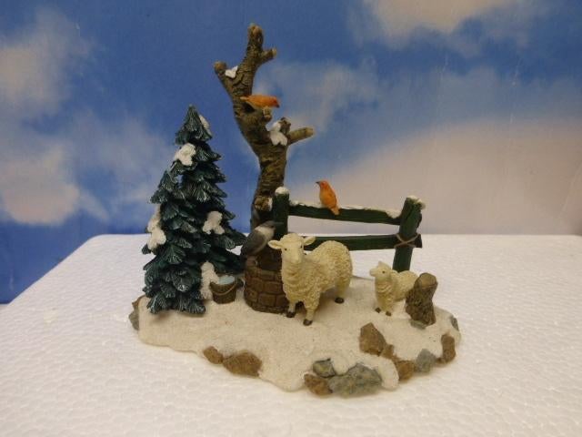 luville sheep and well scenery kerstdorp tafereel figurines, Ophalen of Verzenden, Zo goed als nieuw