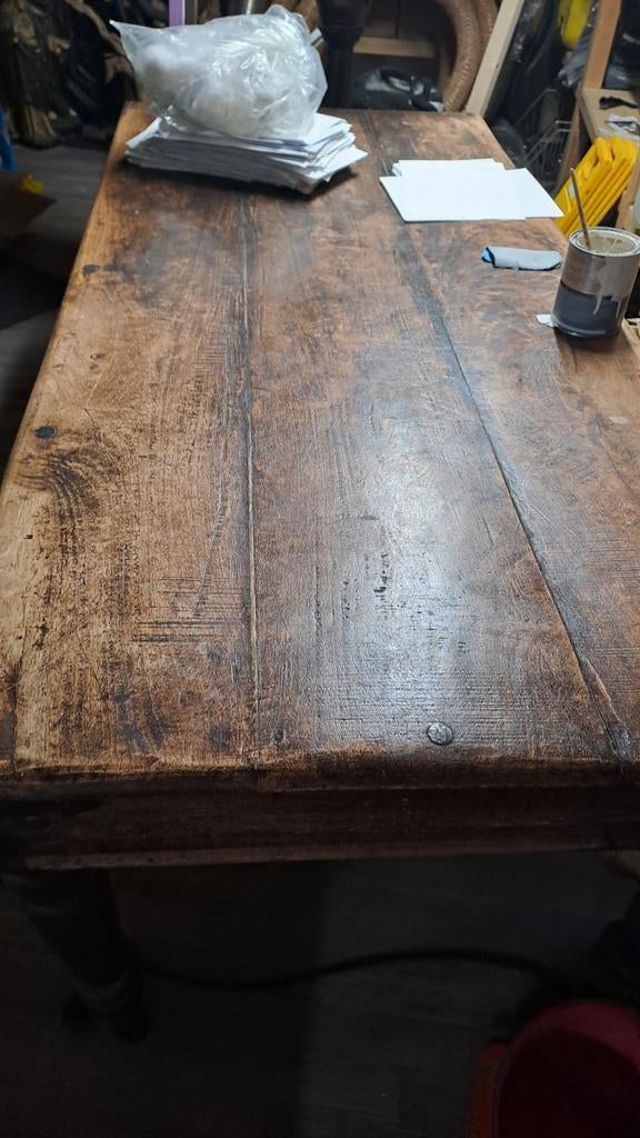 2 massief houten tafels, Huis en Inrichting, Tafels | Eettafels, Ophalen of Verzenden, Rechthoekig, 150 tot 200 cm, 50 tot 100 cm