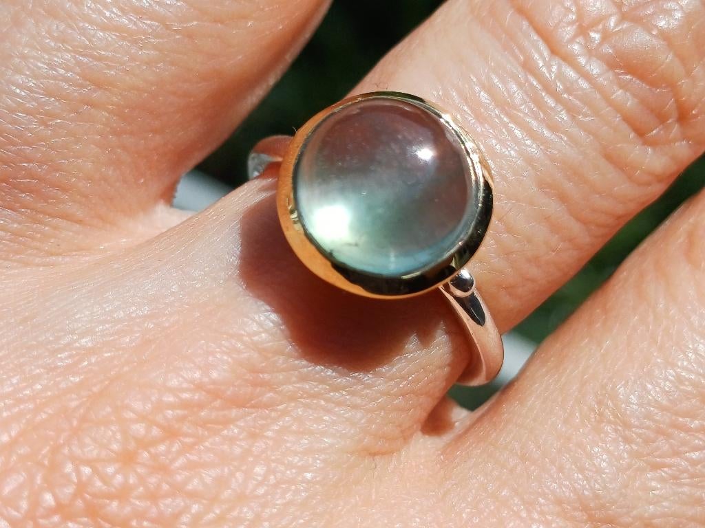 Vanoli 925 zilveren ring met prehniet maat 18 en 19,75, Daiva1973@hotmail.com, 18 tot 19, Vanoli, Amsterdam