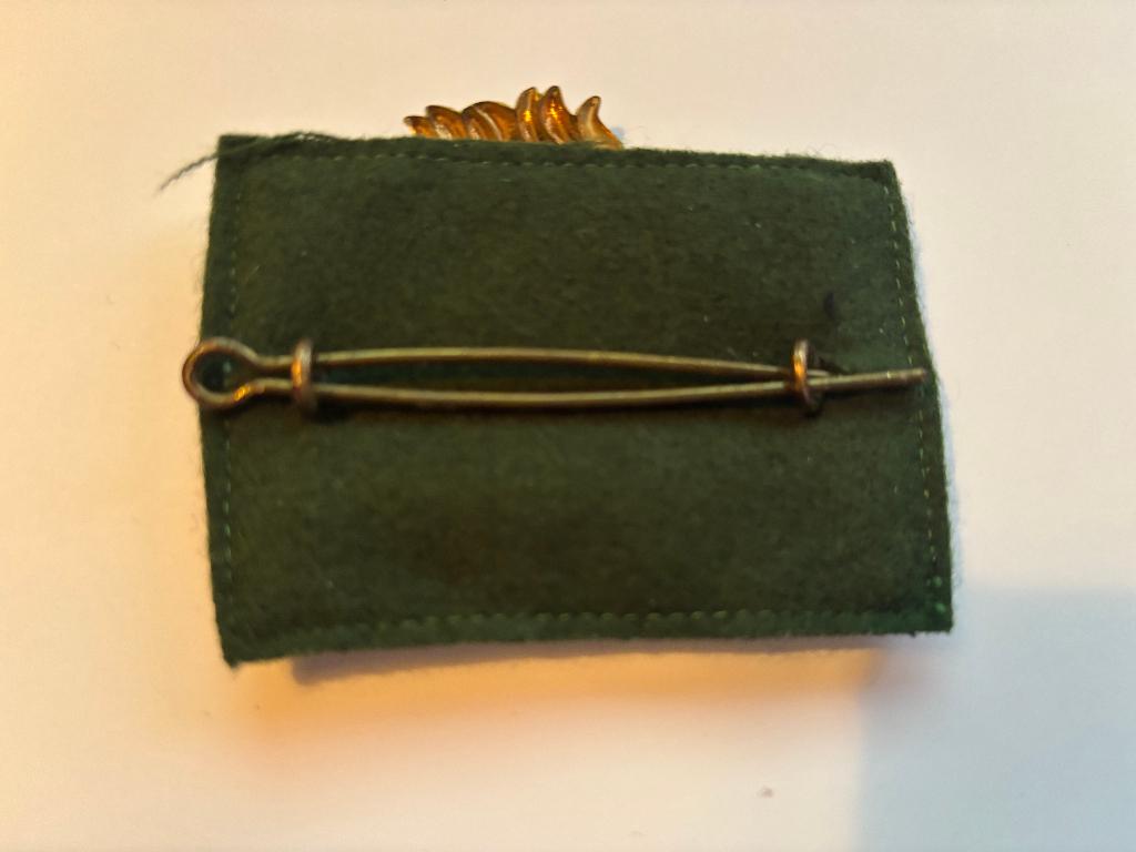 Oud KCT Baret embleem met split pin sluiting, Verzamelen, Verzenden, Landmacht, Nederland, Kleding of Schoenen