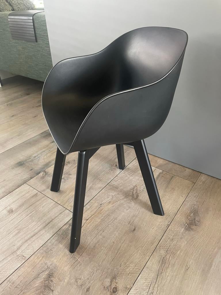 4 zwarte kuipstoelen 'New York' van Kwantum, Huis en Inrichting, Stoelen, Ophalen, Kunststof, Gebruikt, Zwart