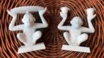Twee witte kaarsenhouders / kandelaars in vorm van een aap, Ophalen of Verzenden, Zo goed als nieuw