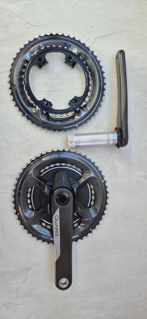 Sram Quarq D-Four powermeter met Dura Ace bladen, Crankstel of Pedalen, Gebruikt, Ophalen of Verzenden, SRAM