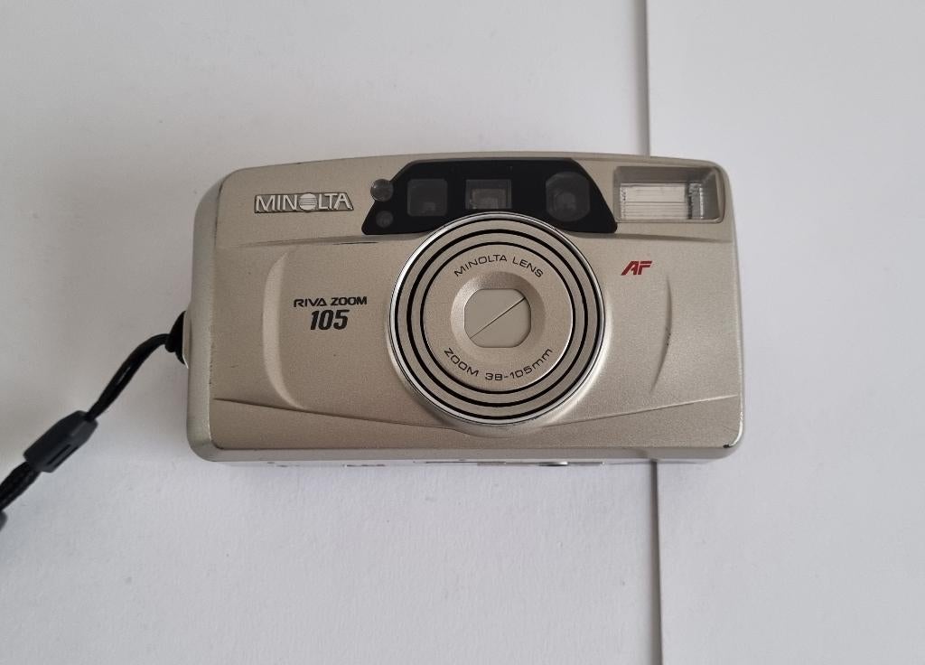 Minolta Riva Zoom 105 35mm Point And Shoot Film Camera, Ophalen of Verzenden, Gebruikt, Compact, Minolta