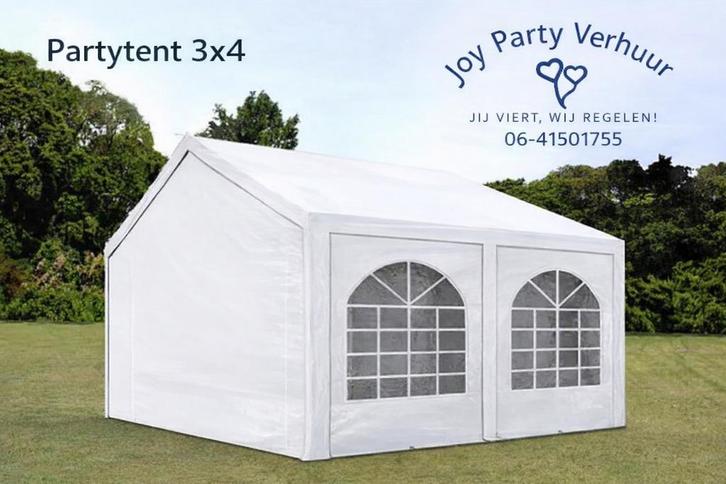 Partytent 3x4 te huur / huren, Tuin en Terras, Partytenten, Zo goed als nieuw, Minder dan 5 meter, Ophalen