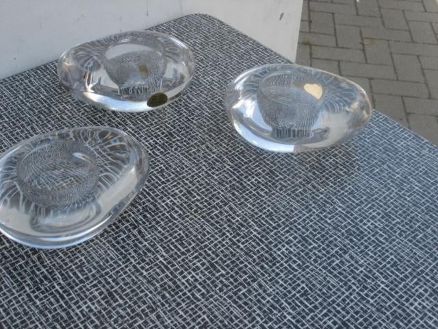 6 x Glazen sfeerlicht "pebble " waxinelichthouders, Overige materialen, Gebruikt, Ophalen of Verzenden, Kandelaar