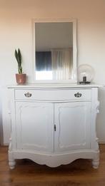 Vintage buikkast wit hout met lade en deuren, Ophalen of Verzenden