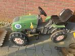 Groene traptractor met aanhanger en voorlader, Ophalen, Gebruikt