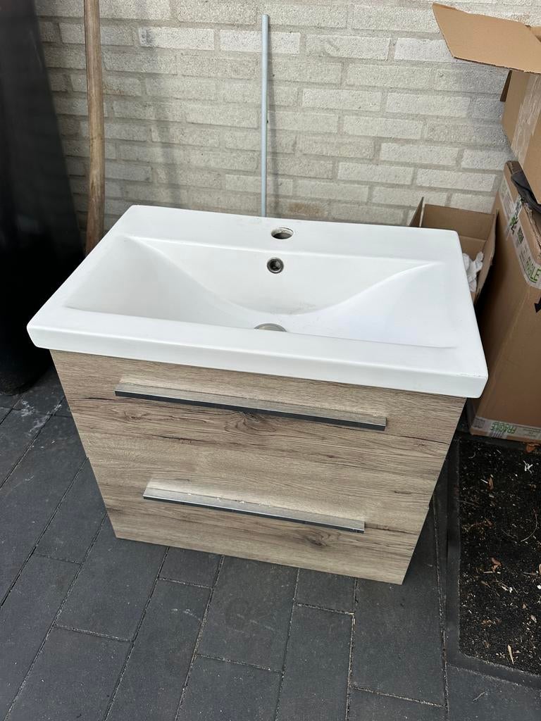 Badkamermeubeltje en spiegellkast (gebruikt), Huis en Inrichting, Badkamer | Badkamermeubels, Ophalen, Gebruikt, 50 tot 100 cm