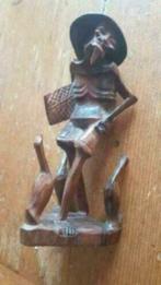 Beeld houtsnijwerk Indonesië boer met 3 ganzen., Ophalen