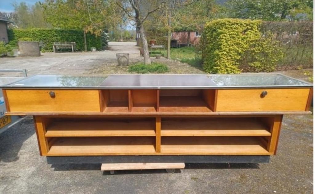 Vintage 70s Toonbank Vitrine - Prachtig en Functioneel, Ophalen of Verzenden