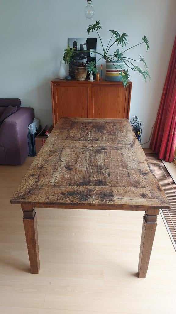 Tafel eettafel hout koloniale stijl, Ophalen, Gebruikt, Koloniale, 4 tot 6 stoelen