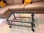 Glazen Salontafel met Smeedijzeren Onderstel, Ophalen, 100 tot 150 cm, 50 tot 100 cm, Minder dan 50 cm