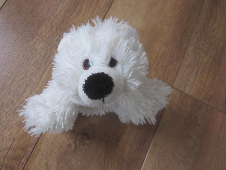 Tobotex KIKA wit pluche knuffel beer geborduurde ogen, Kinderen en Baby's, Speelgoed | Knuffels en Pluche, Zo goed als nieuw, Beer