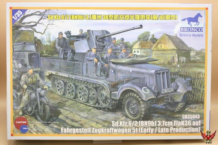 ROWASP | Bronco Models 1/35 Sd Kfz 6/2 37mm FlaK 36, Hobby en Vrije tijd, Modelbouw | Auto's en Voertuigen, Nieuw, Truck, 1:32 tot 1:50