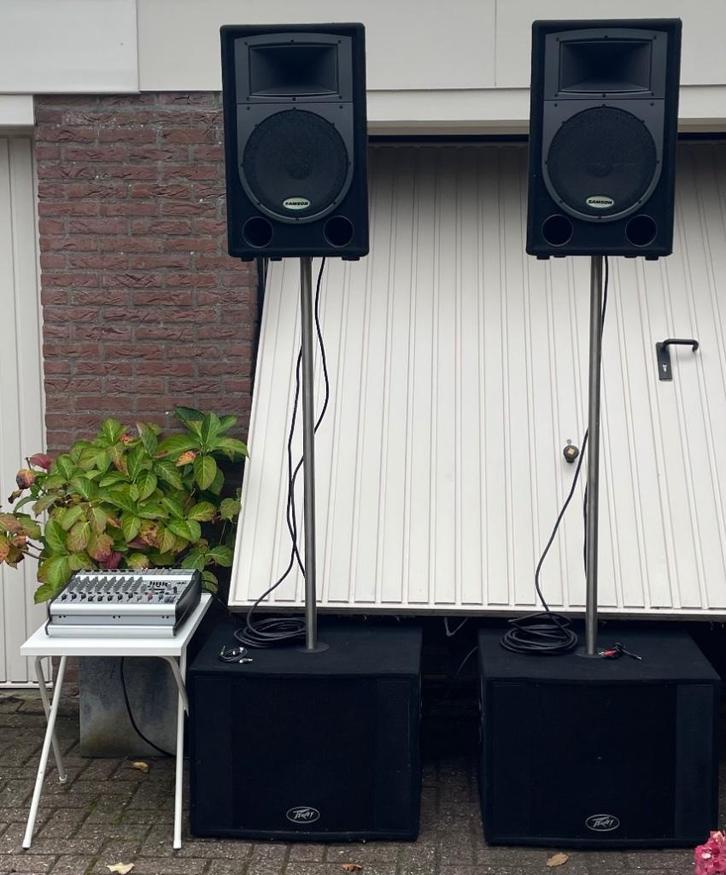 PA totaal set, Muziek en Instrumenten, Versterkers | Keyboard, Monitor en PA, Gebruikt, P.A., 500 tot 1000 watt, Ophalen