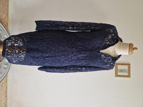 Claudia Sträter donkerblauwe kanten jurk – maat 38, Kleding | Dames, Jurken, Zo goed als nieuw, Maat 38/40 (M), Blauw, Onder de knie