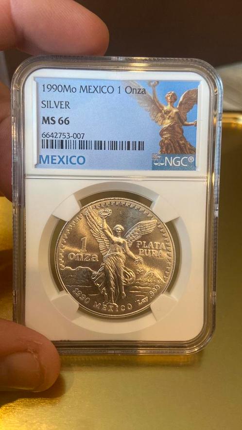 Ms 66 ngc libertad 1990 zeldzaam slab zilver hoge gradatie, Postzegels en Munten, Munten | Amerika, Noord-Amerika, Zilver, Ophalen of Verzenden
