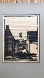 Houtsnede Leeuwarden van K. de Vries, Ophalen of Verzenden