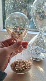 Set van 3 glazen zandlopers glitter, Ophalen, Zo goed als nieuw