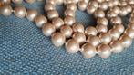 Monet parelketting 90cm faux parels, Ophalen of Verzenden, Zo goed als nieuw, Beige, Overige materialen