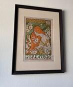 Mucha kunst lijst zwart print passe partout vrouw bloemen, Verzenden