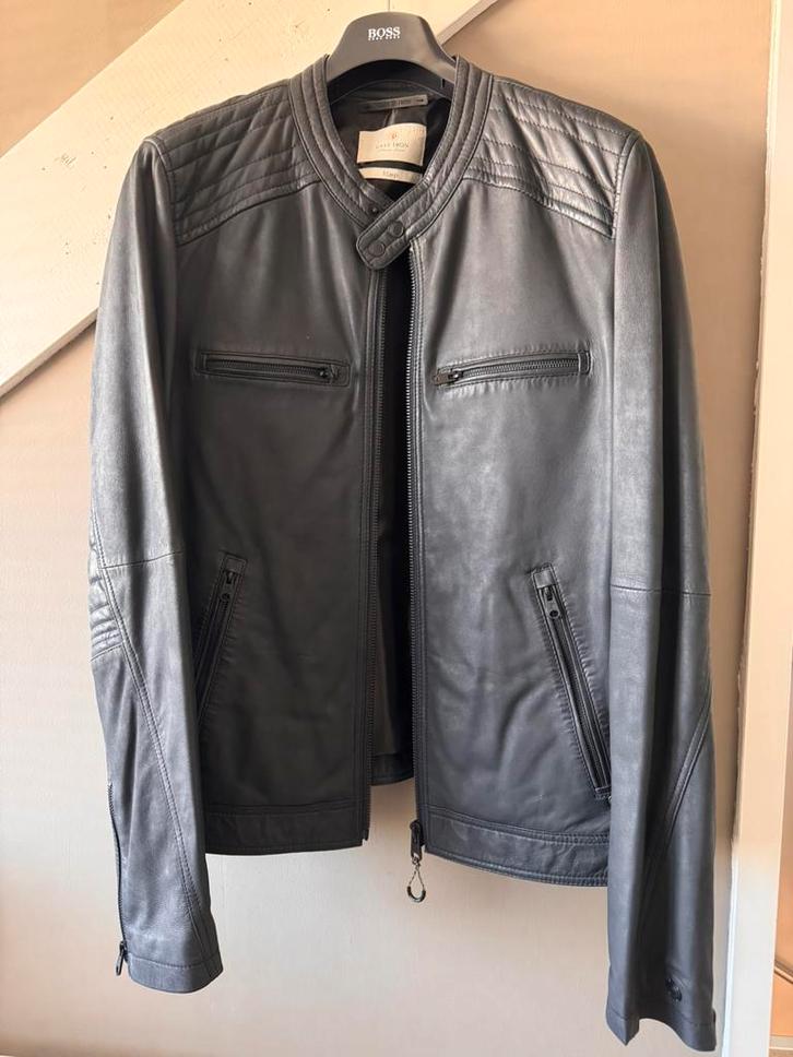 Cast Iron leren jas – Petrolblauw – Maat XL – Nieuwstaat!, Kleding | Heren, Jassen | Zomer, Zo goed als nieuw, Maat 56/58 (XL)