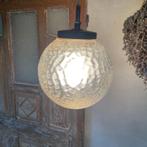 vintage glazen bollamp,hanglamp jaren 60, Minder dan 50 cm, Vintage, Ophalen of Verzenden, Zo goed als nieuw