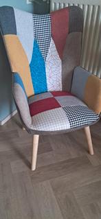 Scandinavische patchwork fauteuil. NIEUW ., Huis en Inrichting, Fauteuils, Ophalen, Nieuw, Minder dan 75 cm, 50 tot 75 cm