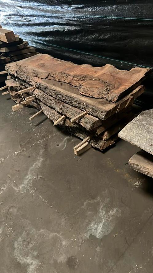 Boomstam bladen diverse houtsoorten en maten veel 70 mm dik, Doe-het-zelf en Verbouw, Hout en Planken, Zo goed als nieuw, Plank