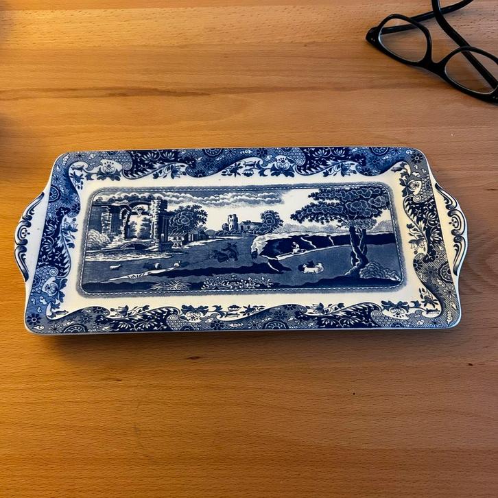 Blauw Wit Serveerschaal Spode Blue Italian L 33 en B 15,7 cm, Antiek en Kunst, Antiek | Schalen, Ophalen of Verzenden