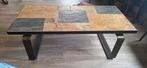 Stalen Salontafel met Natuursteen Inleg, Huis en Inrichting, Tafels | Salontafels, Ophalen, Gebruikt, 100 tot 150 cm, 50 tot 100 cm
