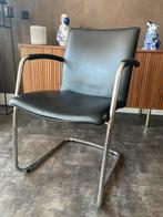 4 Leolux Freyr eetkamer stoelen, Huis en Inrichting, Stoelen, Zwart, Leer, Ophalen of Verzenden, Zo goed als nieuw